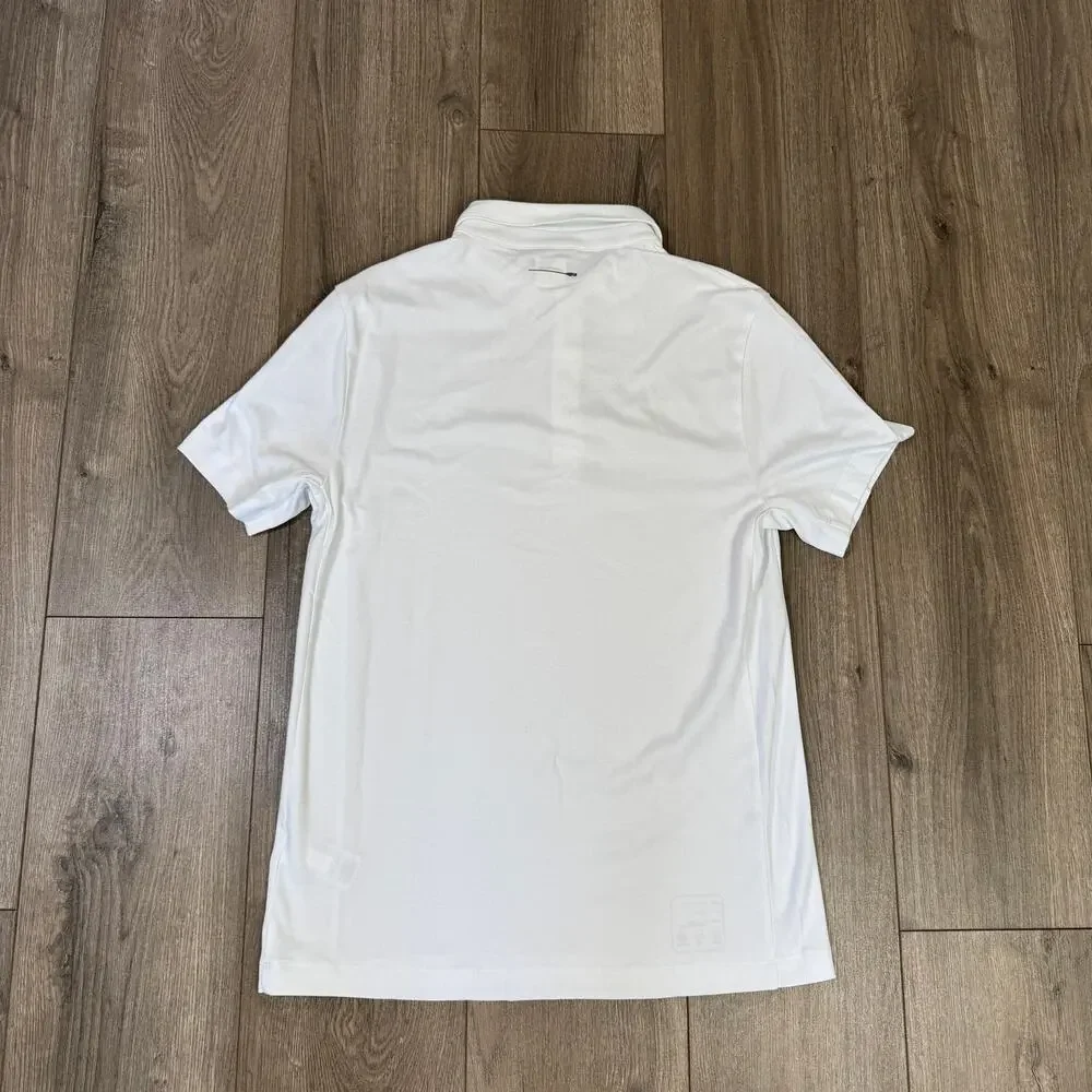 J.Crew Mens Performance Polo M White Coolmax Moisture Wicking Short Sleeve Knit